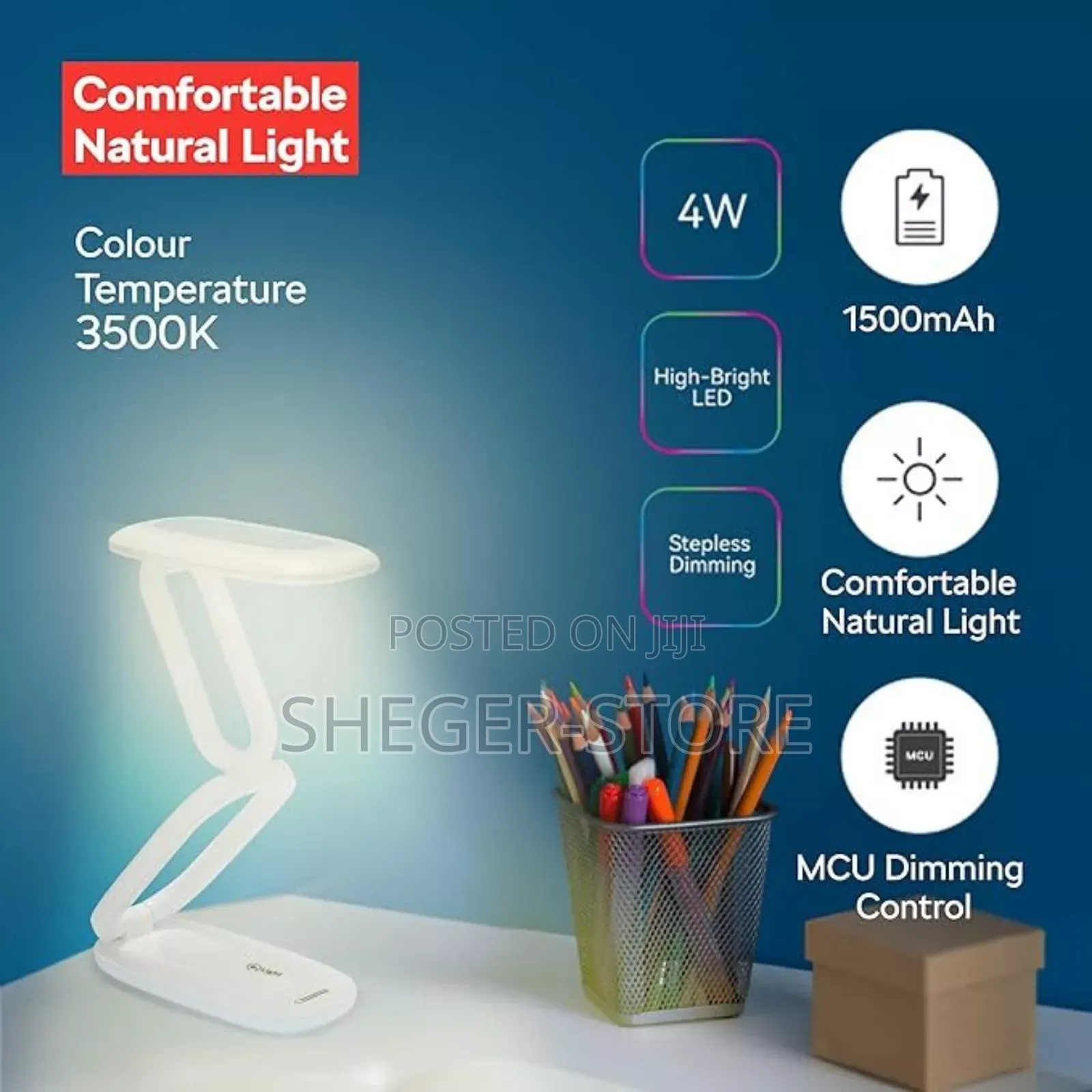 High Quality Portable Mini Desk Lamp ( 3. Color Temperature )