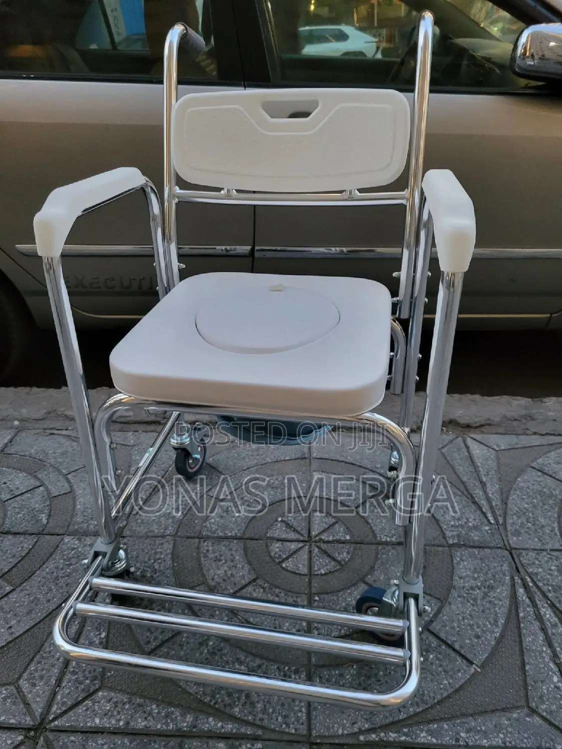 Toilet Chair熏冽commode Kit/Portable Cover Bucket=4wheel All Have Brakes