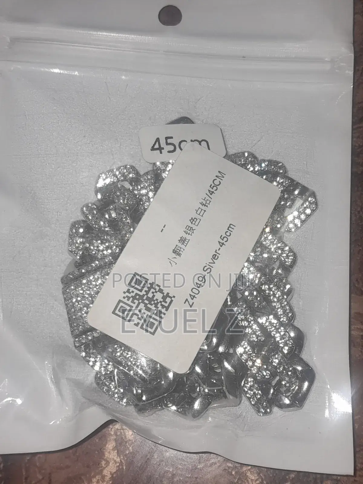 Iced Out Cuban Chain Silver(45cm)