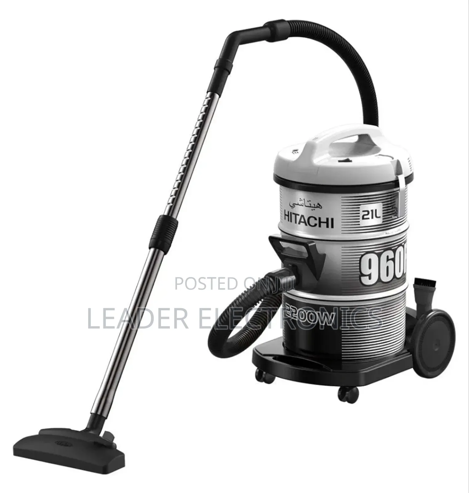 Hitachi Vacuum Cleaner 2200 Watts, 21 Liters,Gray - Cv-960f Ss220