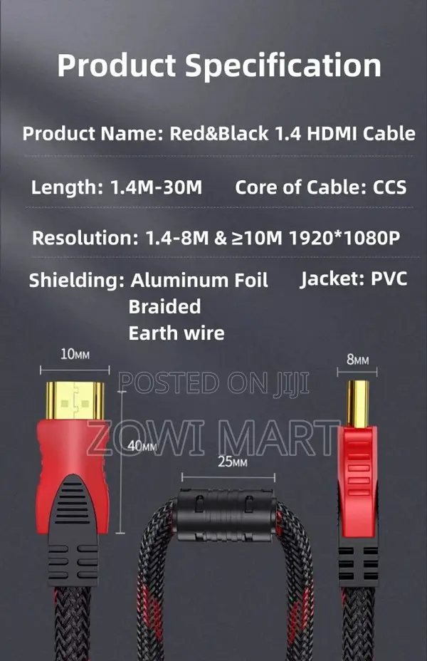 Hdmi to Hdmi Cable – 10 Meters