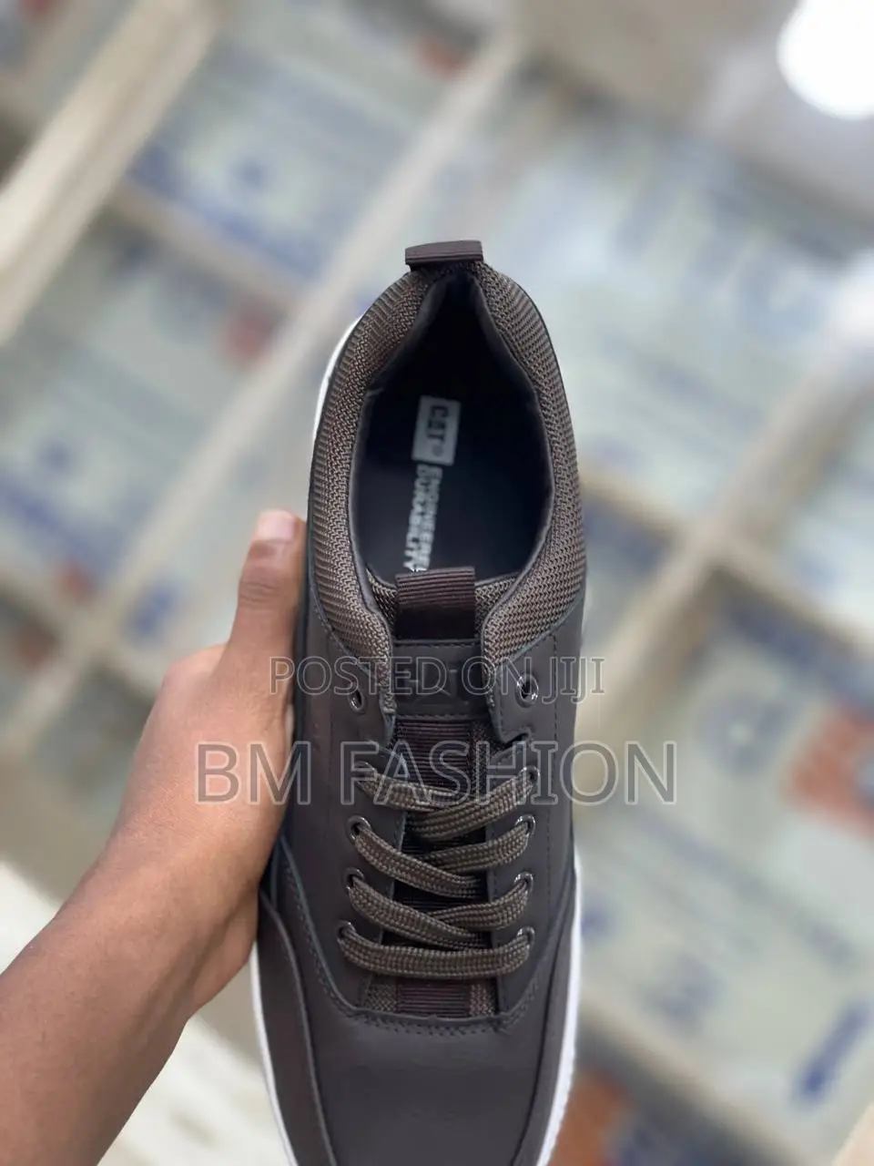 Brown Leather Cat Footwear Sneakers