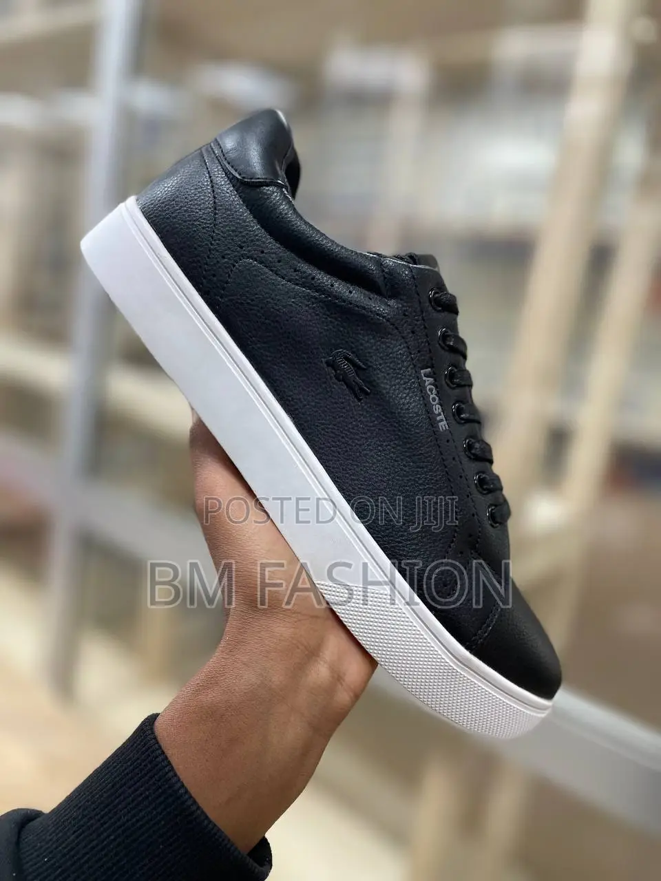 Authentikc Black Lacoste Men's Leather Sneakers