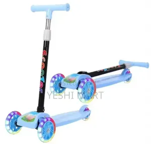 Photo - Illuminating Wheel Scooter for Kids, Adjustable Height Foldable Kick