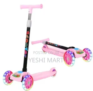 Illuminating Wheel Scooter for Kids, Adjustable Height Foldable Kick