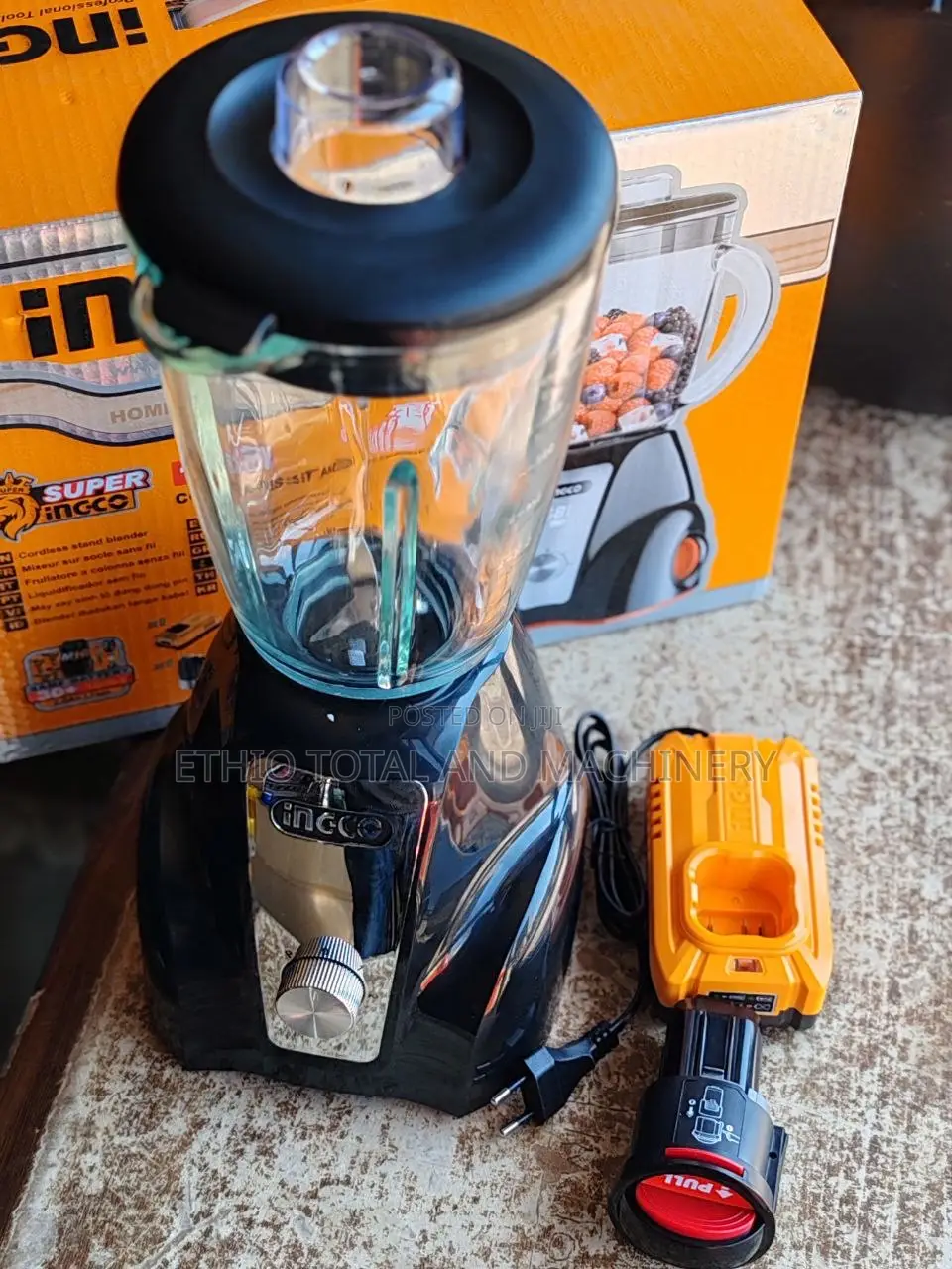 Ingco Cordless Stand Juice Blender ጁስ መፍጫ በባትሪ የሚሰራ