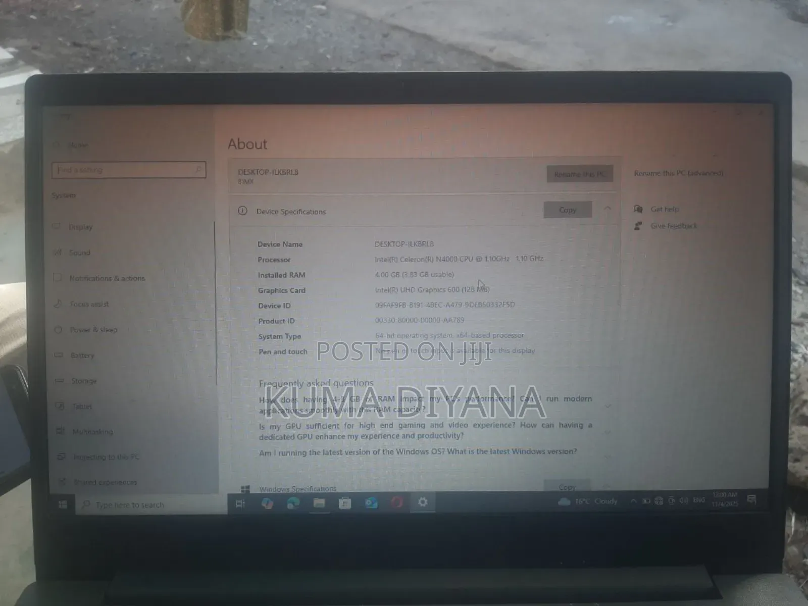 Laptop Lenovo IdeaPad S145 4GB Intel Core i3 HDD+SSD 500GB
