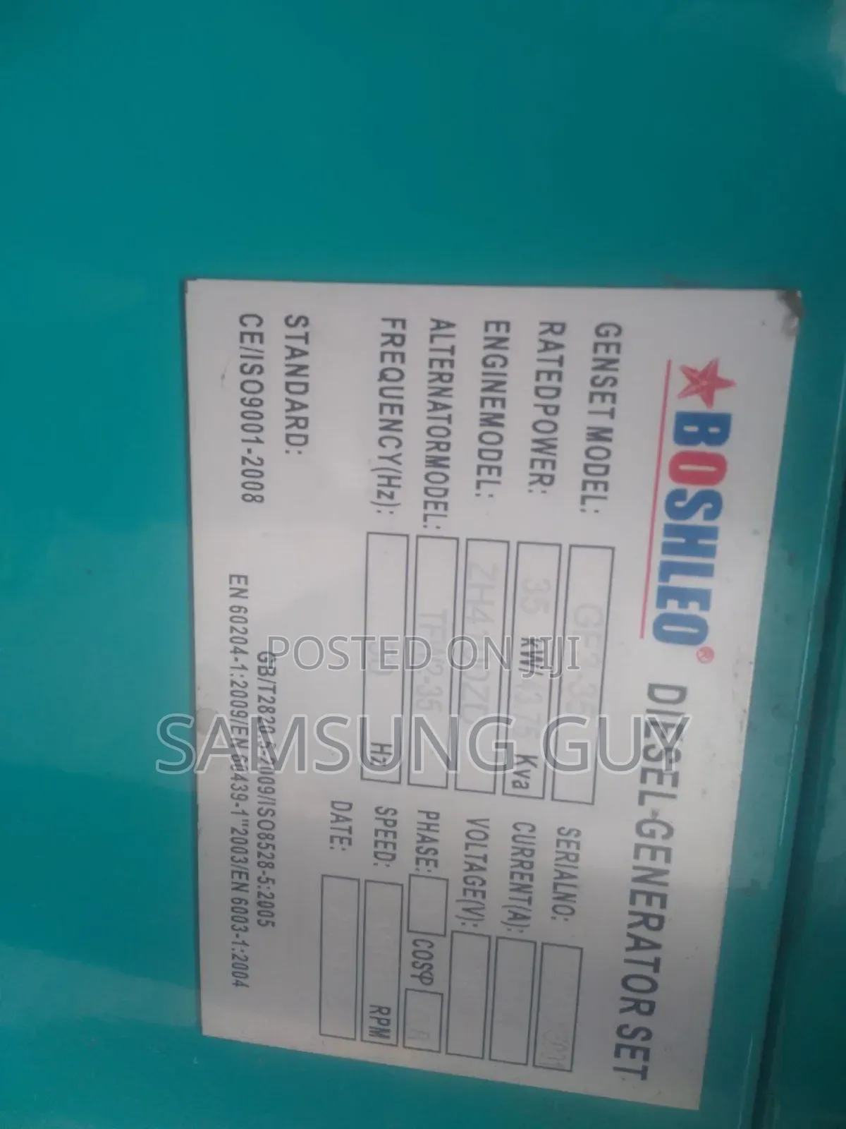 Boshleo G3-35 Diesel Generator