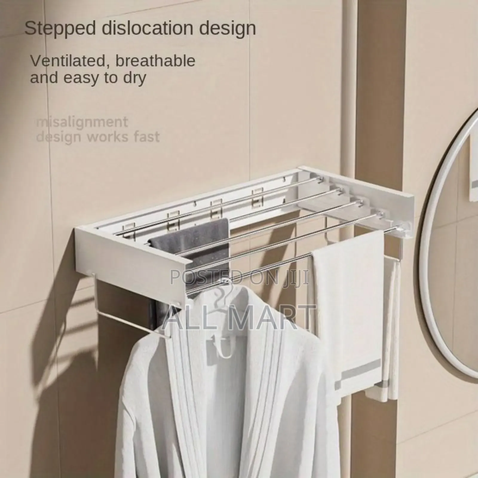 Wall-Mounted Collapsible Clothes Drying Rack