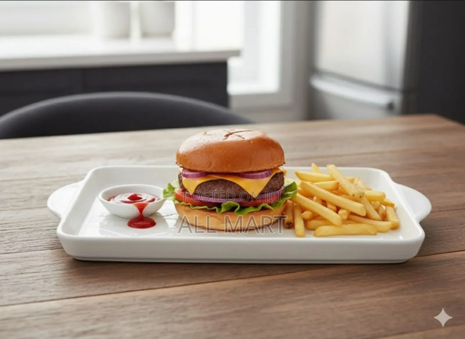 ሴራሚክ የበርገር የሳንዱች የችብስ ማቅረቢያ ሳህን