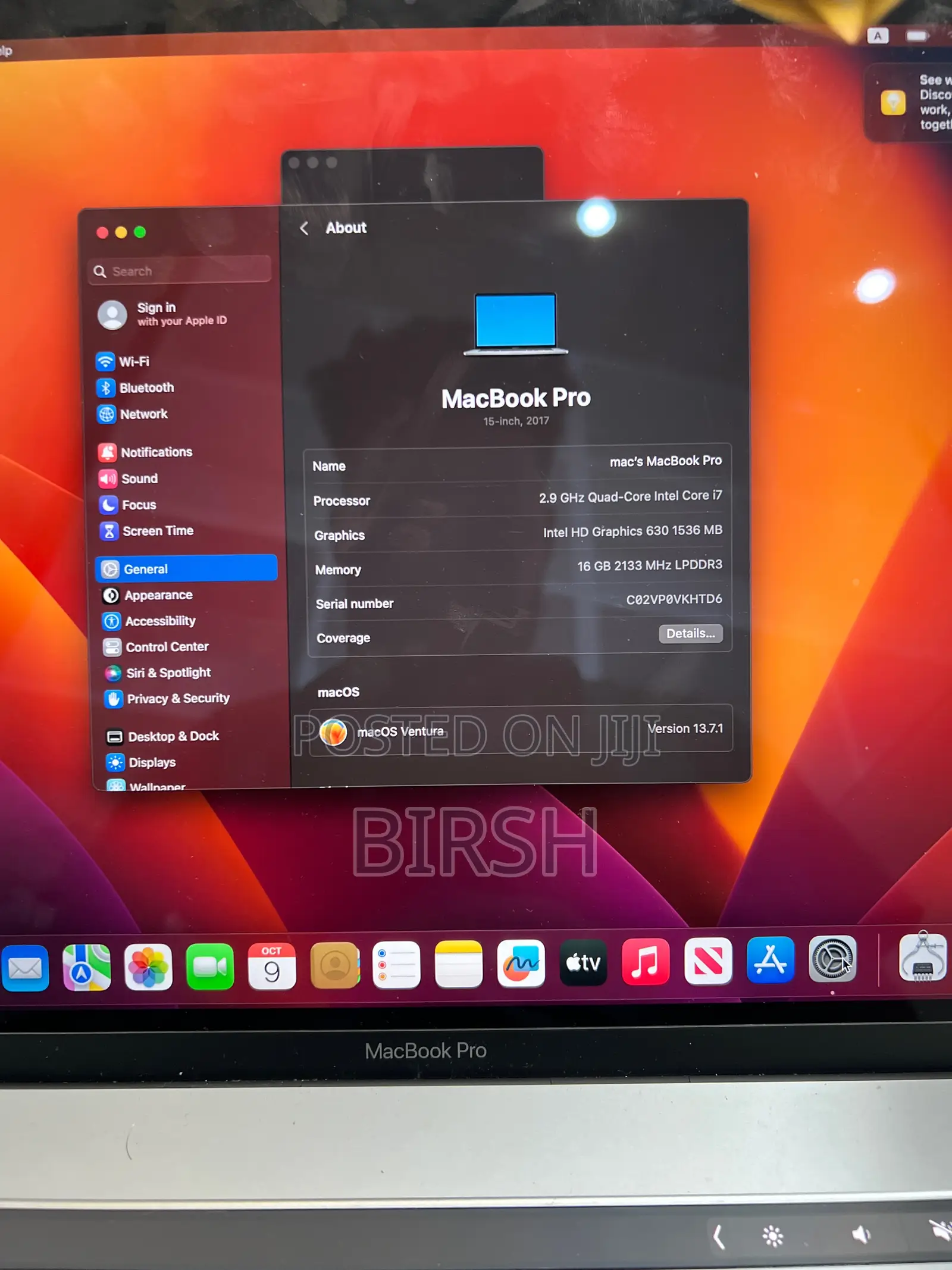 Laptop Apple MacBook Pro 2017 16GB Intel Core I7 SSD 512GB