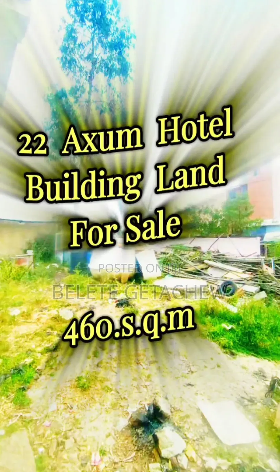 22 Axum Hotel, Land for Sale 460sqm