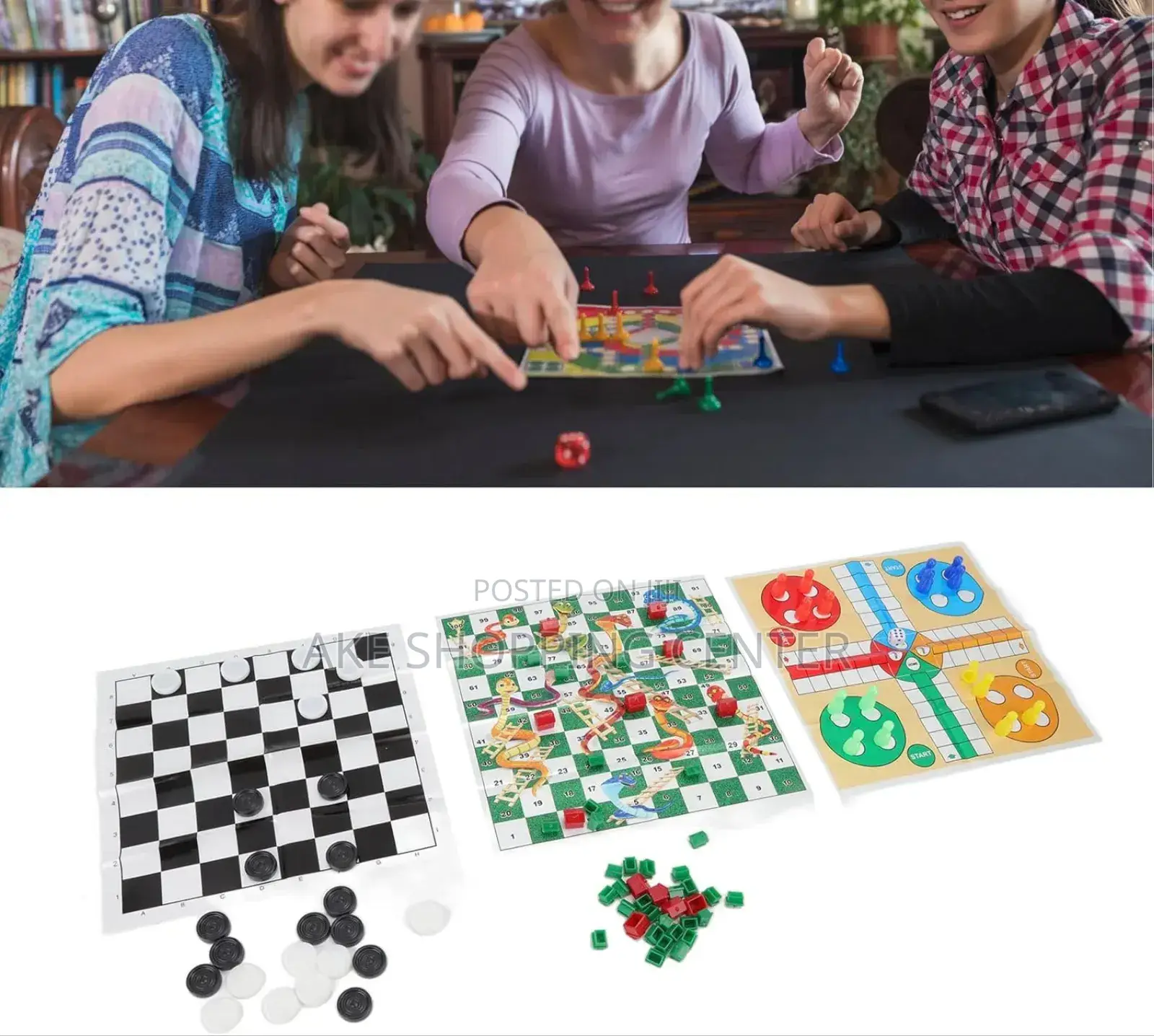 2in1 Game Board 2በ1 ጨዋታ Ludo + Snakes Ladders Game