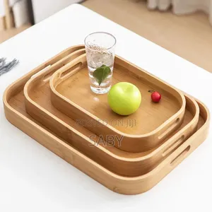 3 Piece Set Bamboo Serving Tray