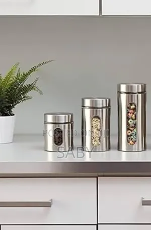 Stainless Steel Plated Glass Kitchen Canister,