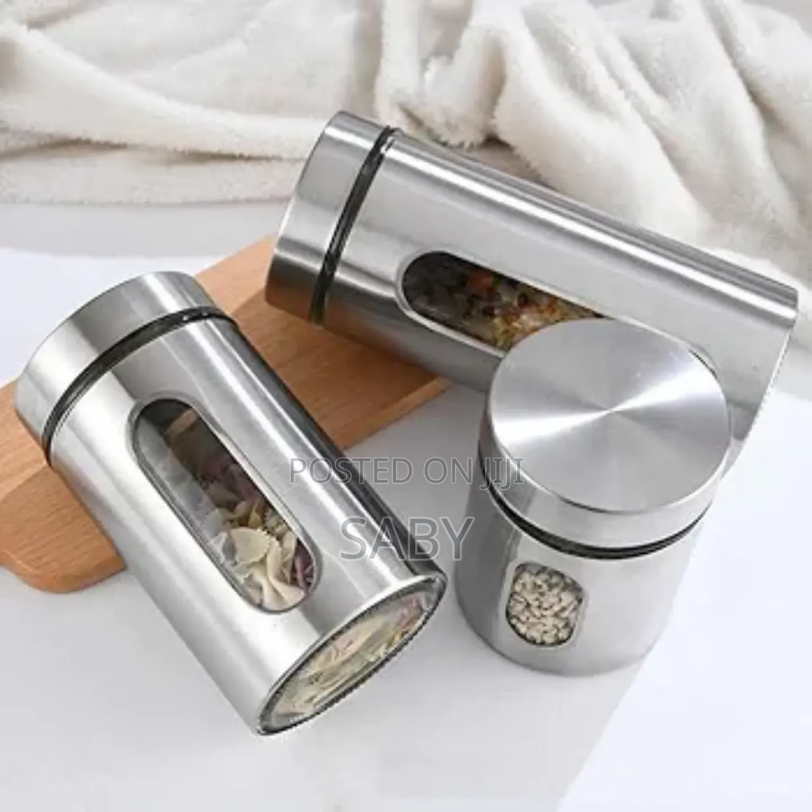 Stainless Steel Plated Glass Kitchen Canister,