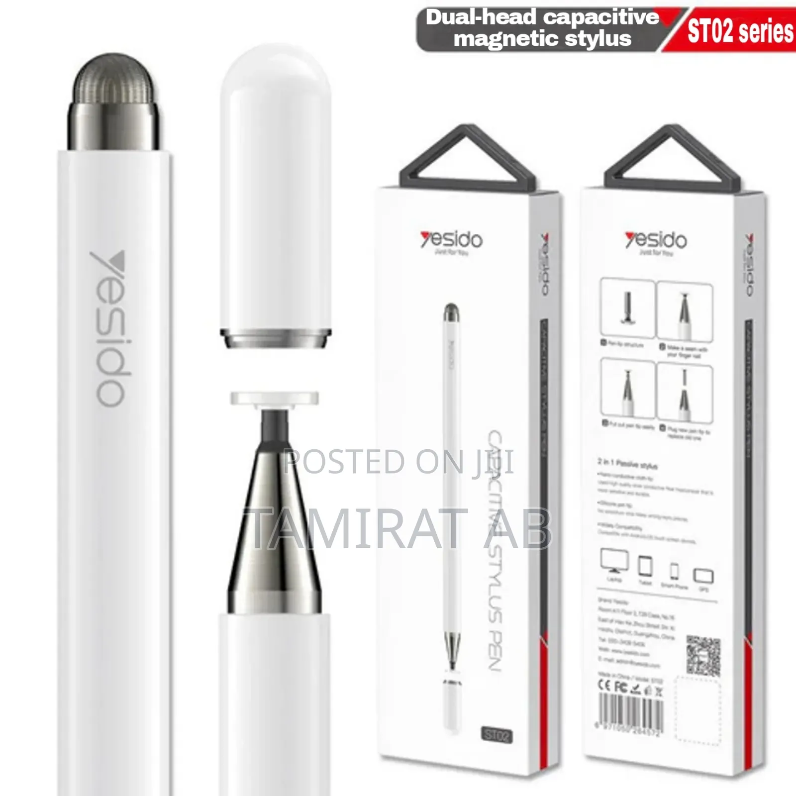 Yesido St02 2 in 1 Disc Touch Passive Capacitive Stylus Pen – White