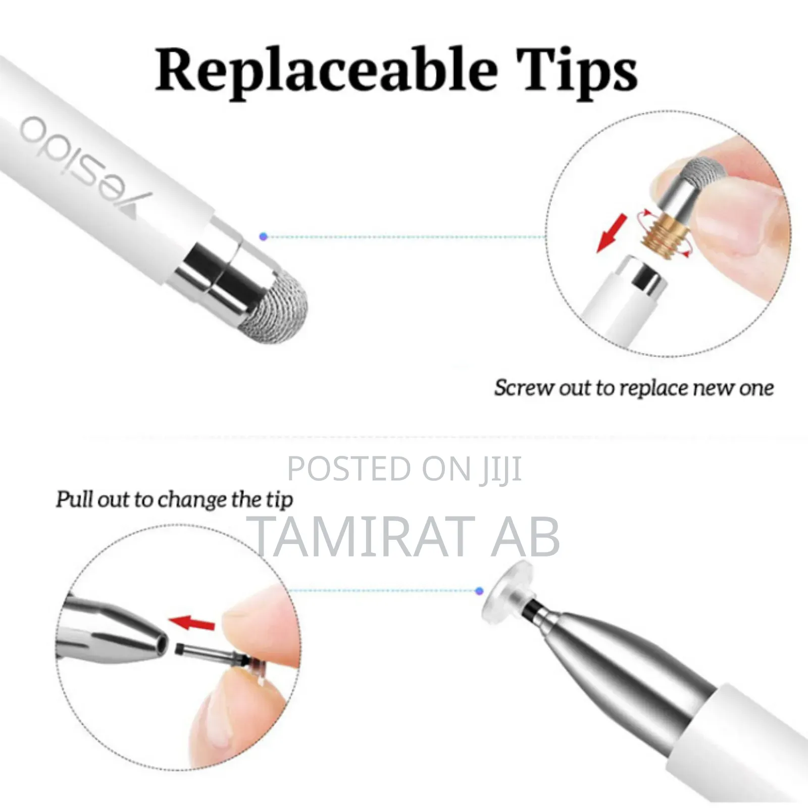 Yesido St02 2 in 1 Disc Touch Passive Capacitive Stylus Pen – White