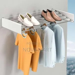 Photo - Wall-Mounted, Collapsible Clothes Drying Rack