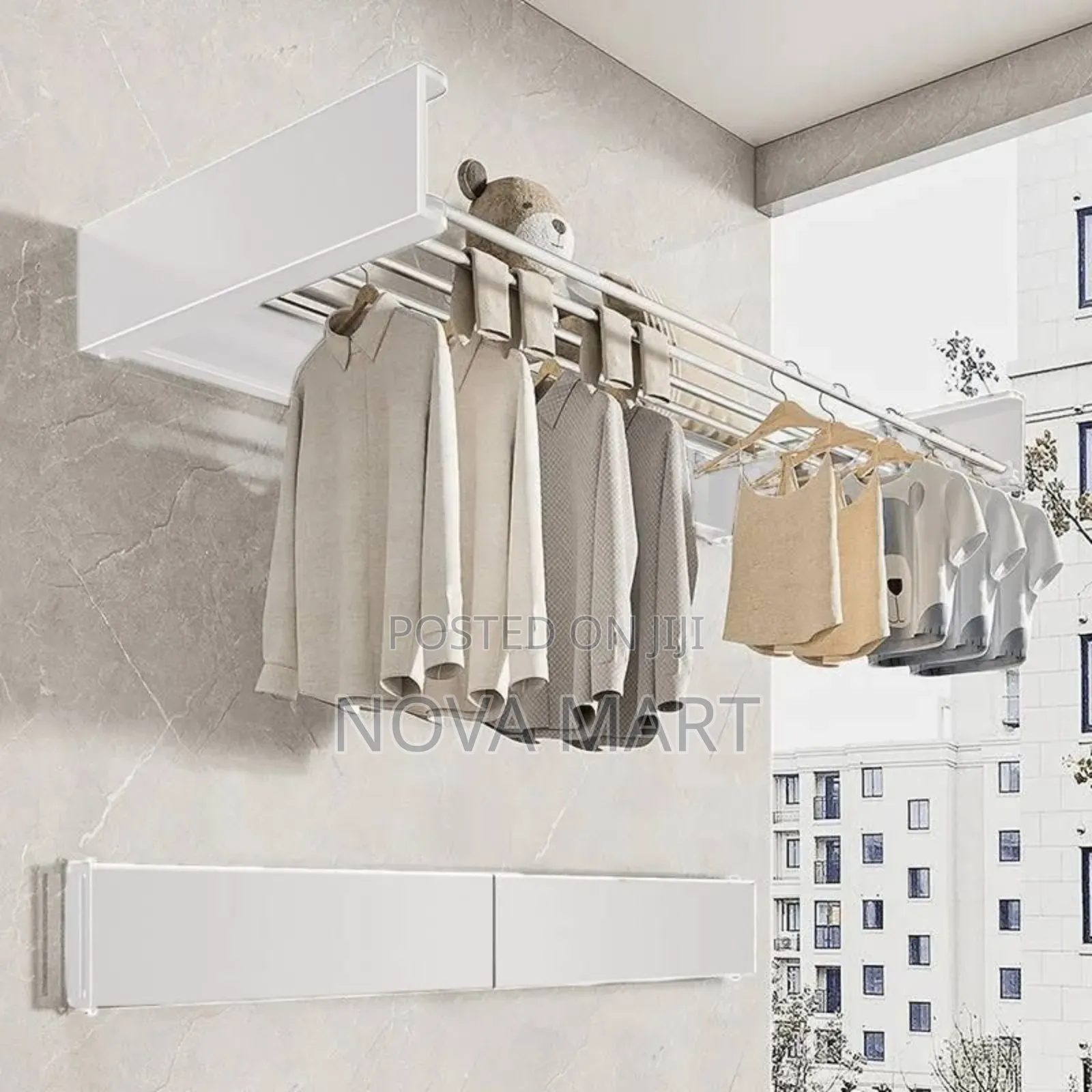 Wall-Mounted, Collapsible Clothes Drying Rack