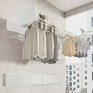 Wall-Mounted, Collapsible Clothes Drying Rack
