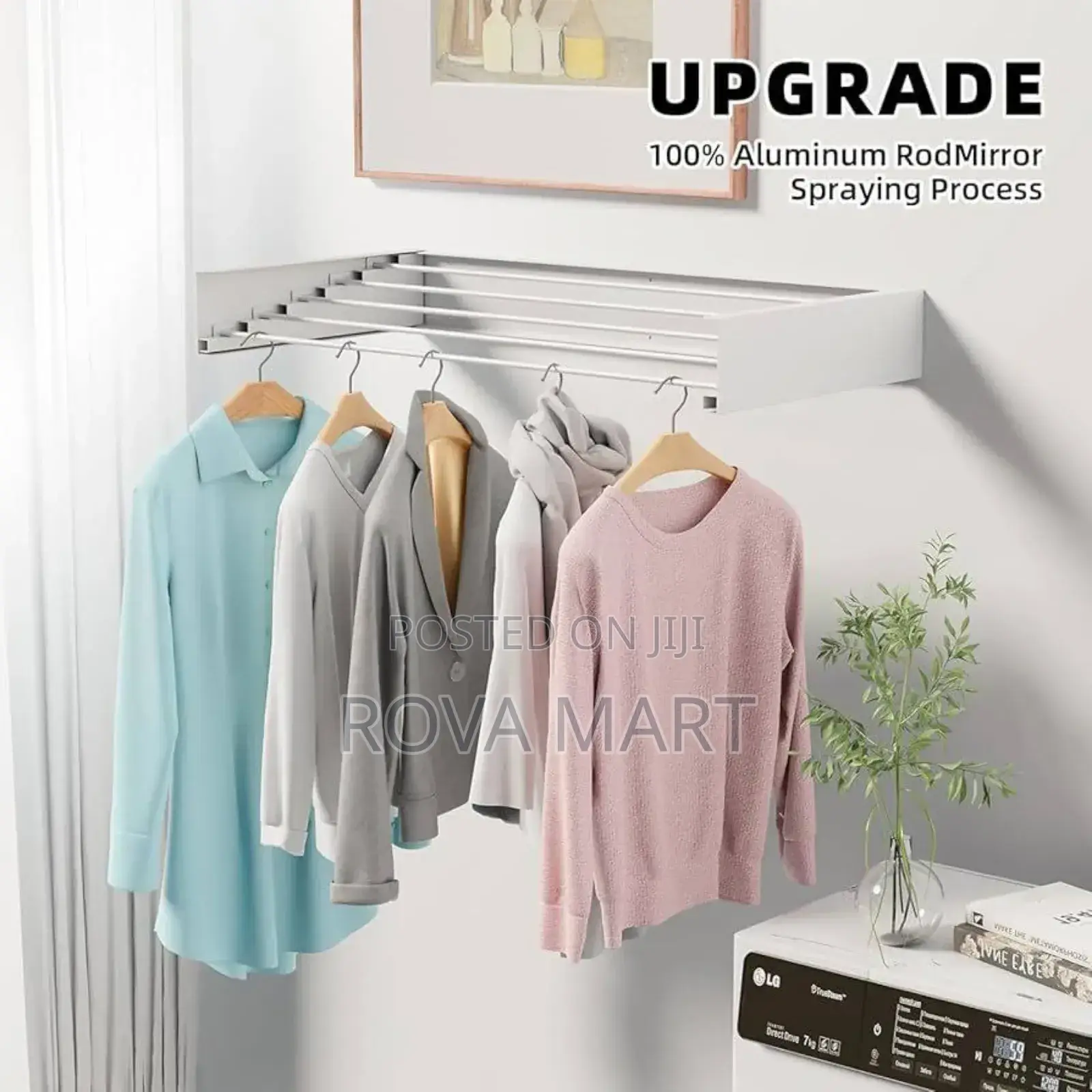 Wall-Mounted, Collapsible Clothes Drying Rack
