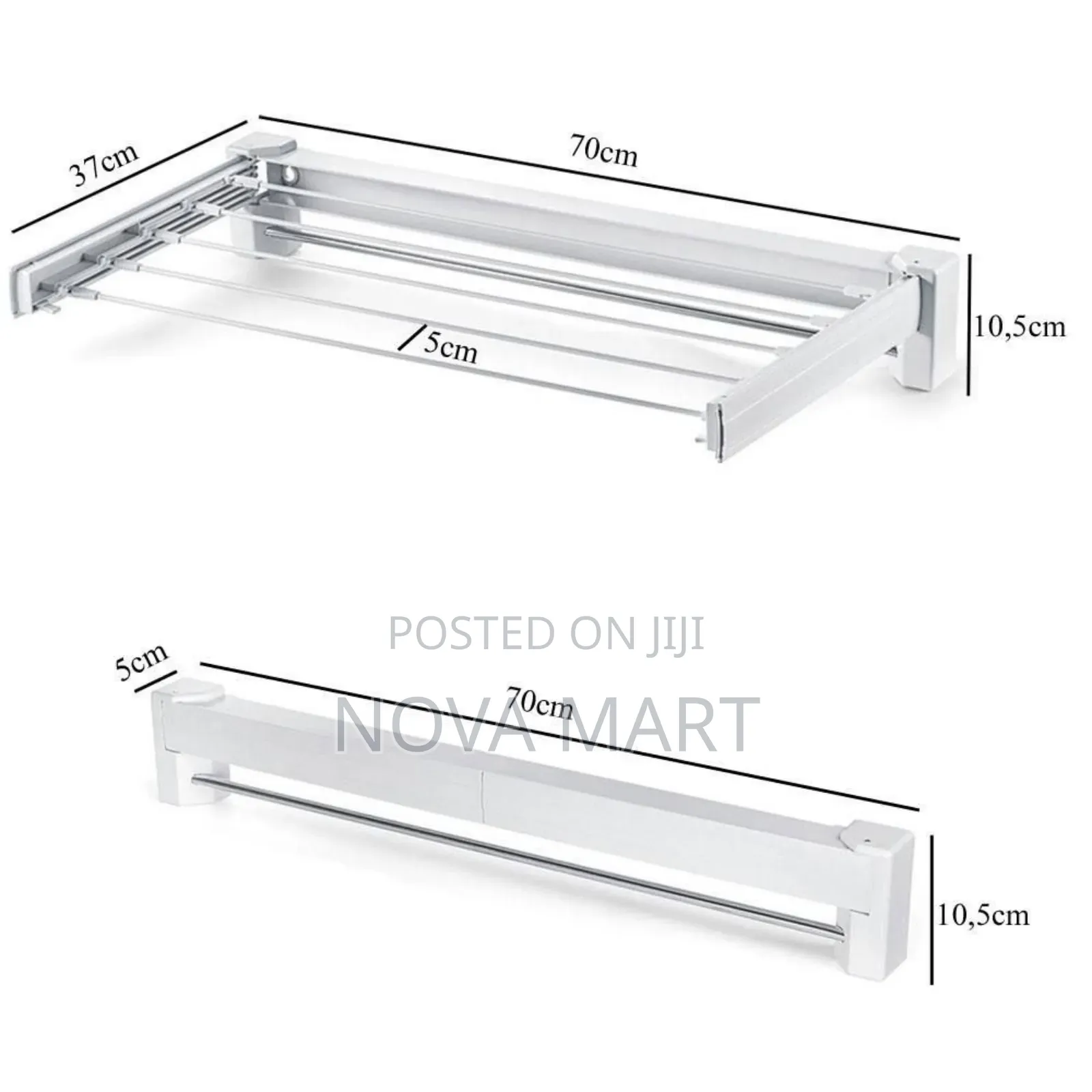 Wall-Mounted, Collapsible Clothes Drying Rack