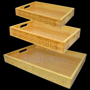 Photo - 3 Pcs Bamboo Pallet Food Tray