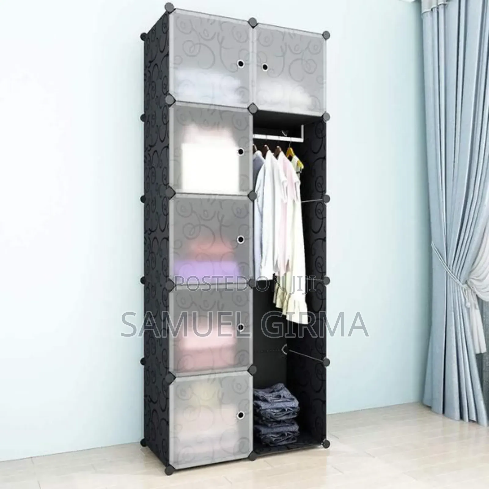 Plastic +Metal Storage Wardrobe