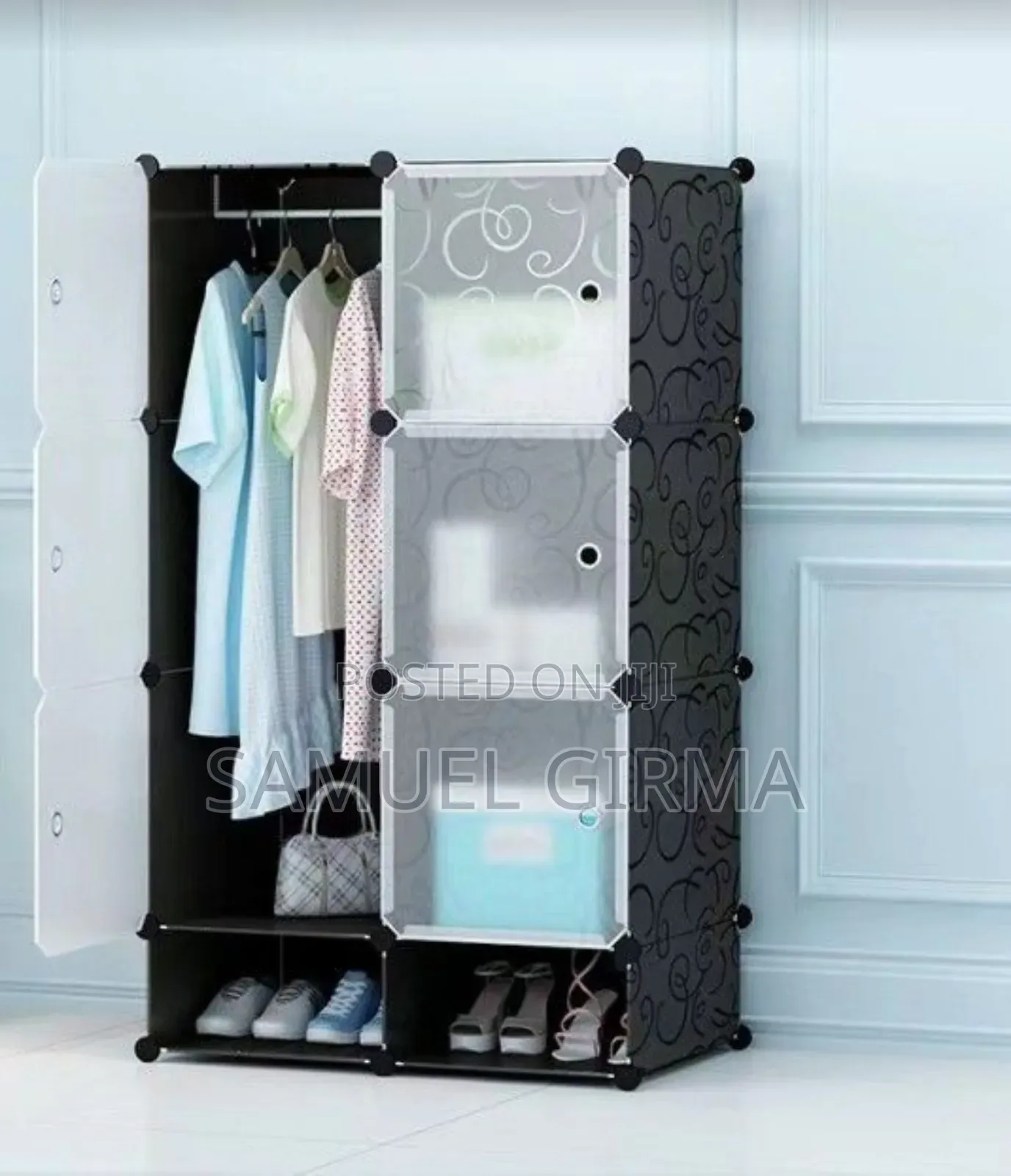 Plastic +Metal Storage Wardrobe