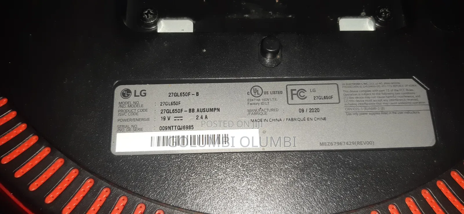 Lg 144hz Monitor(Board Change Needed)