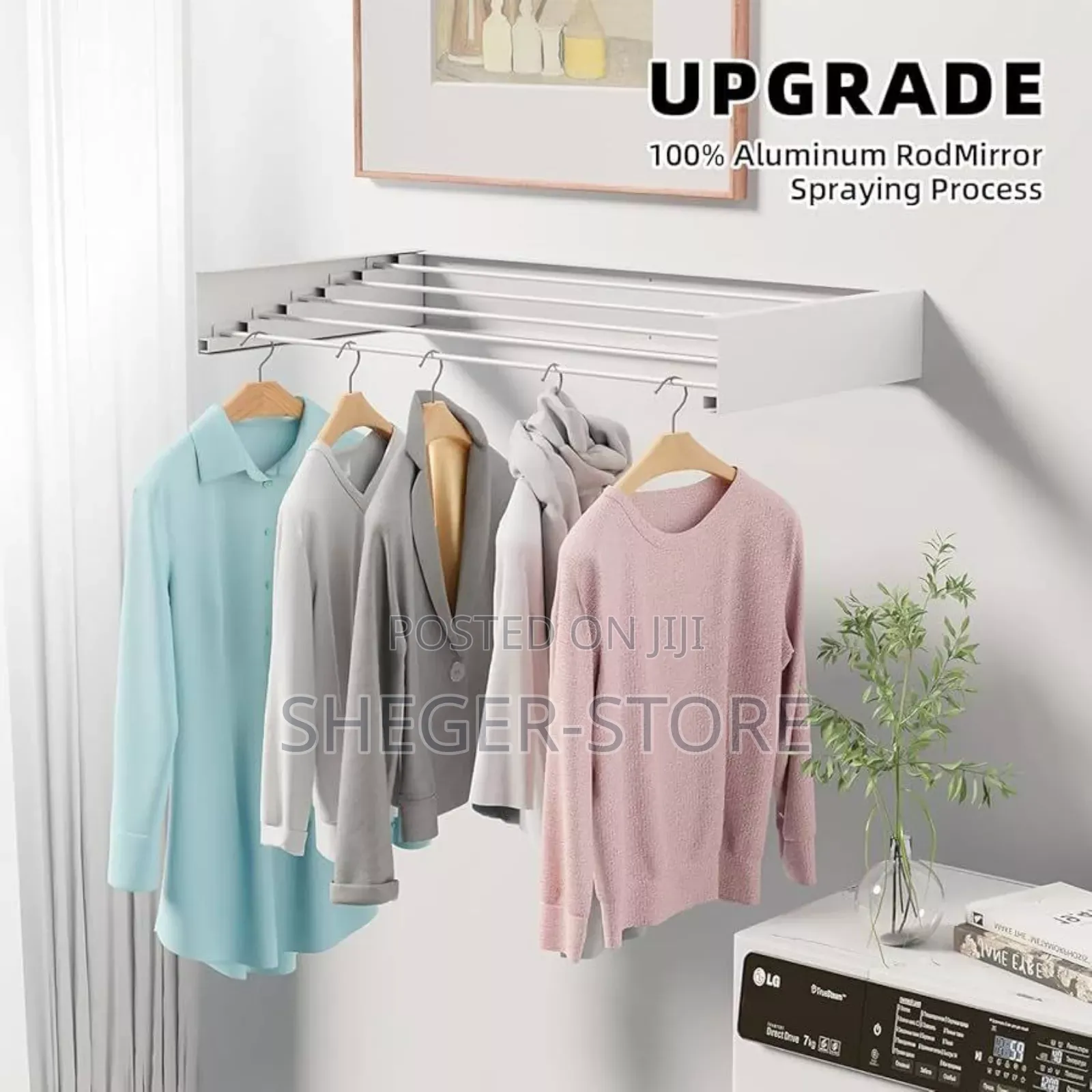 Wall-Mounted, Collapsible Clothes Drying Rack