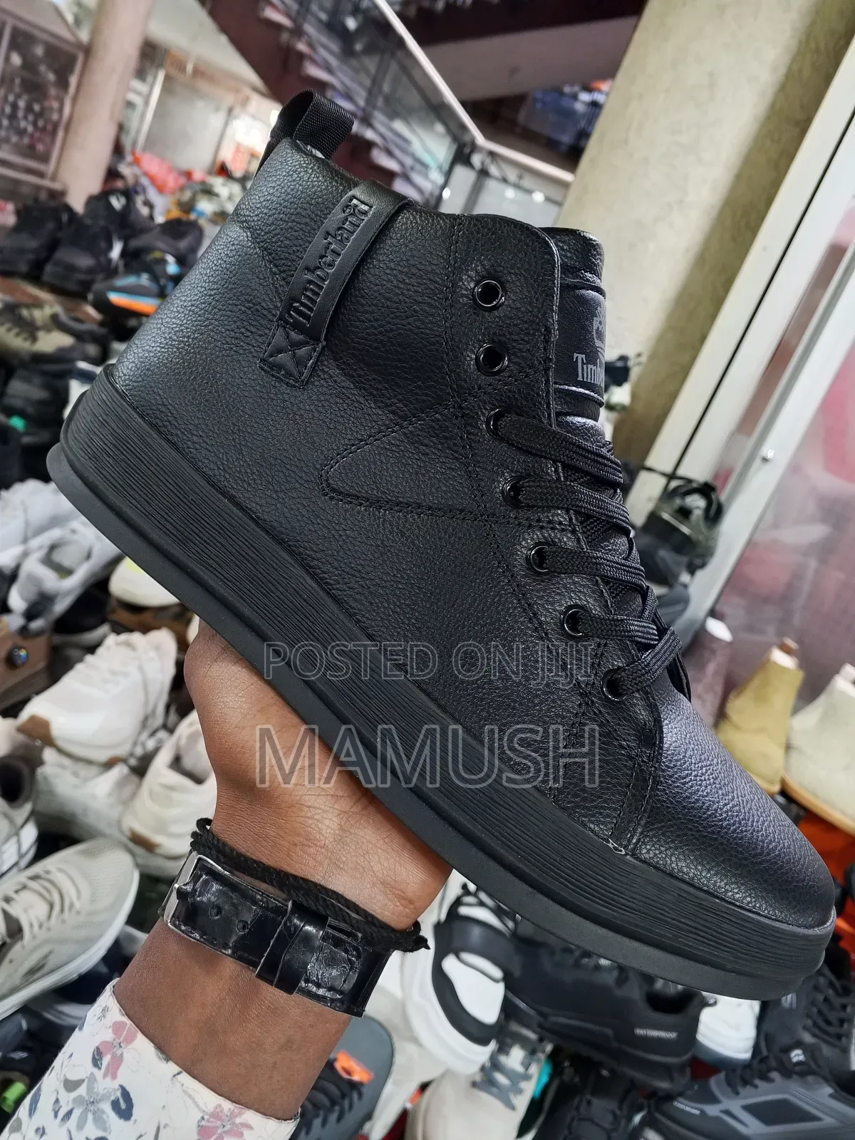 This Is Apair of White, Brown Multicolor Timberland Boots Snickers