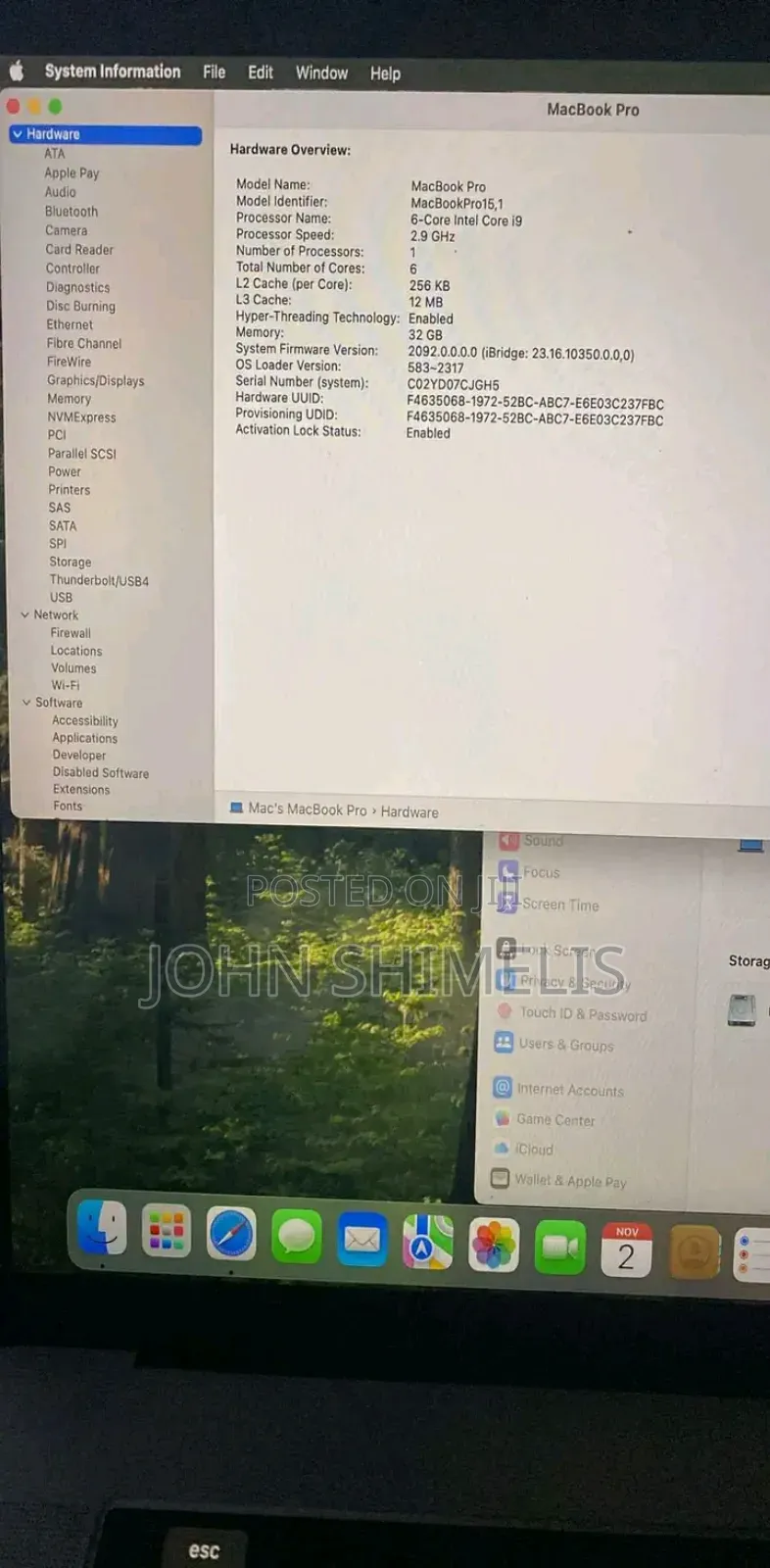 New Laptop Apple MacBook Pro 2019 32GB Intel Core I9 SSD 512GB