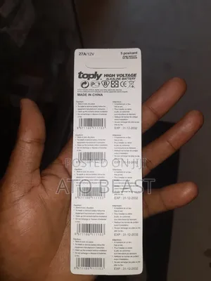 Pack Of Toply 27a 12v High Voltage Alkaline Batteries