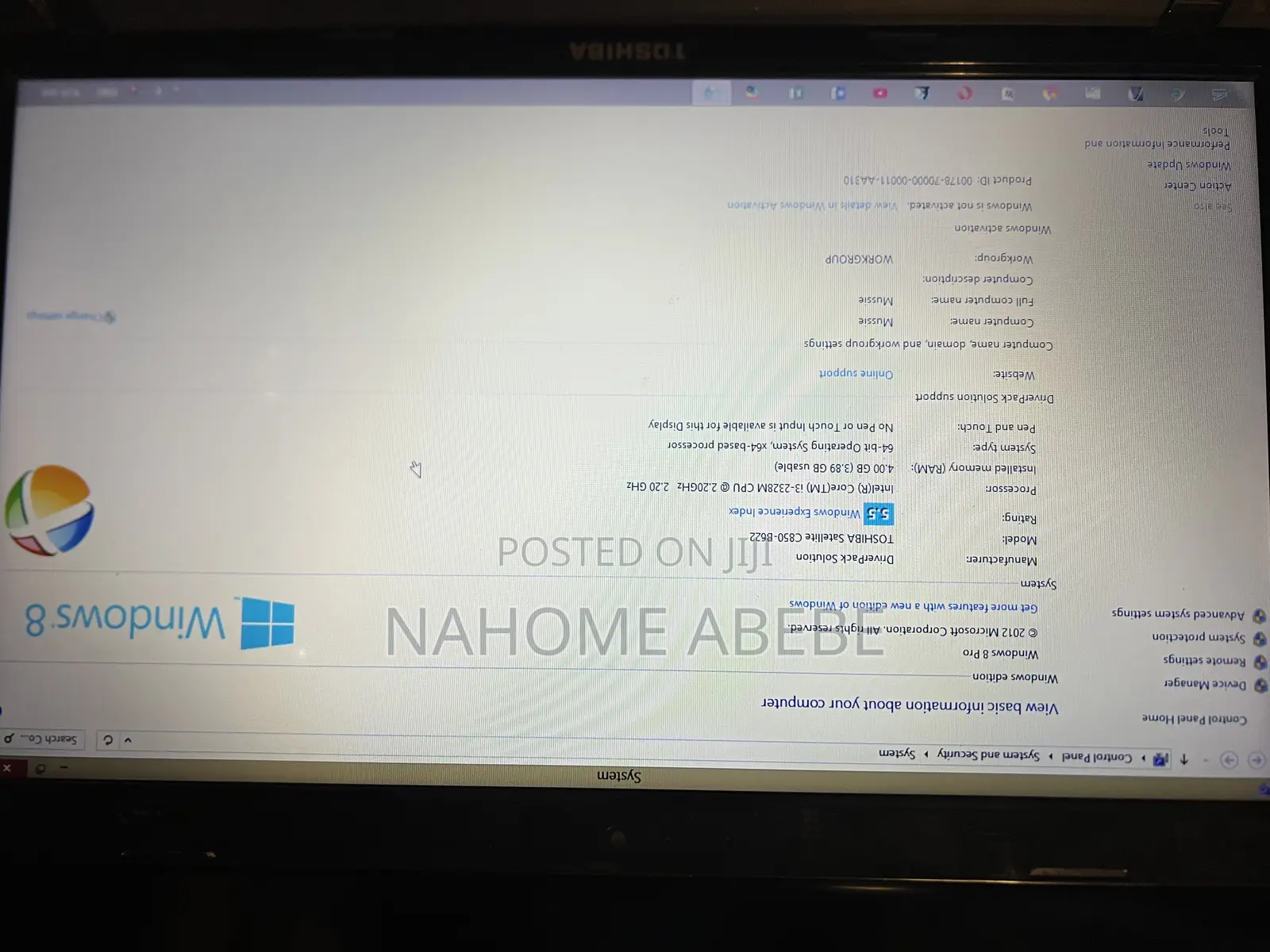 Laptop Toshiba Satellite C850 4GB Intel Core I3 HDD+SSD 512GB