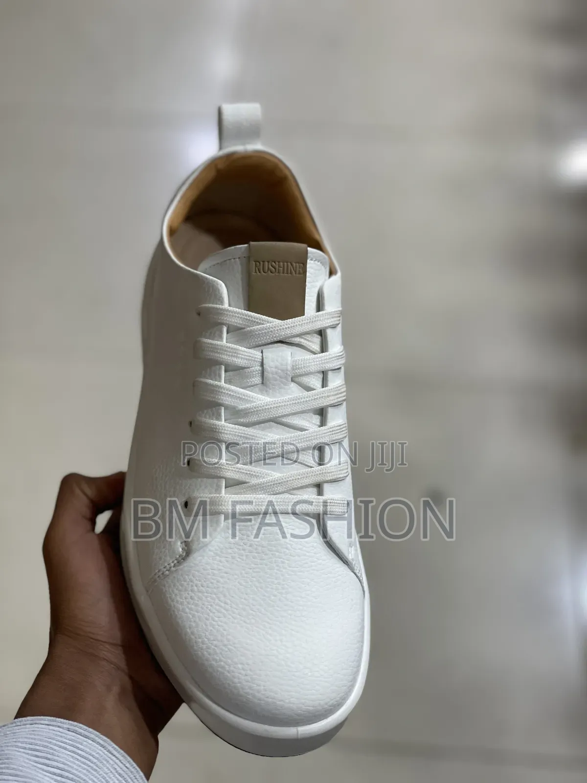 White Ecco Leather Sneakers.