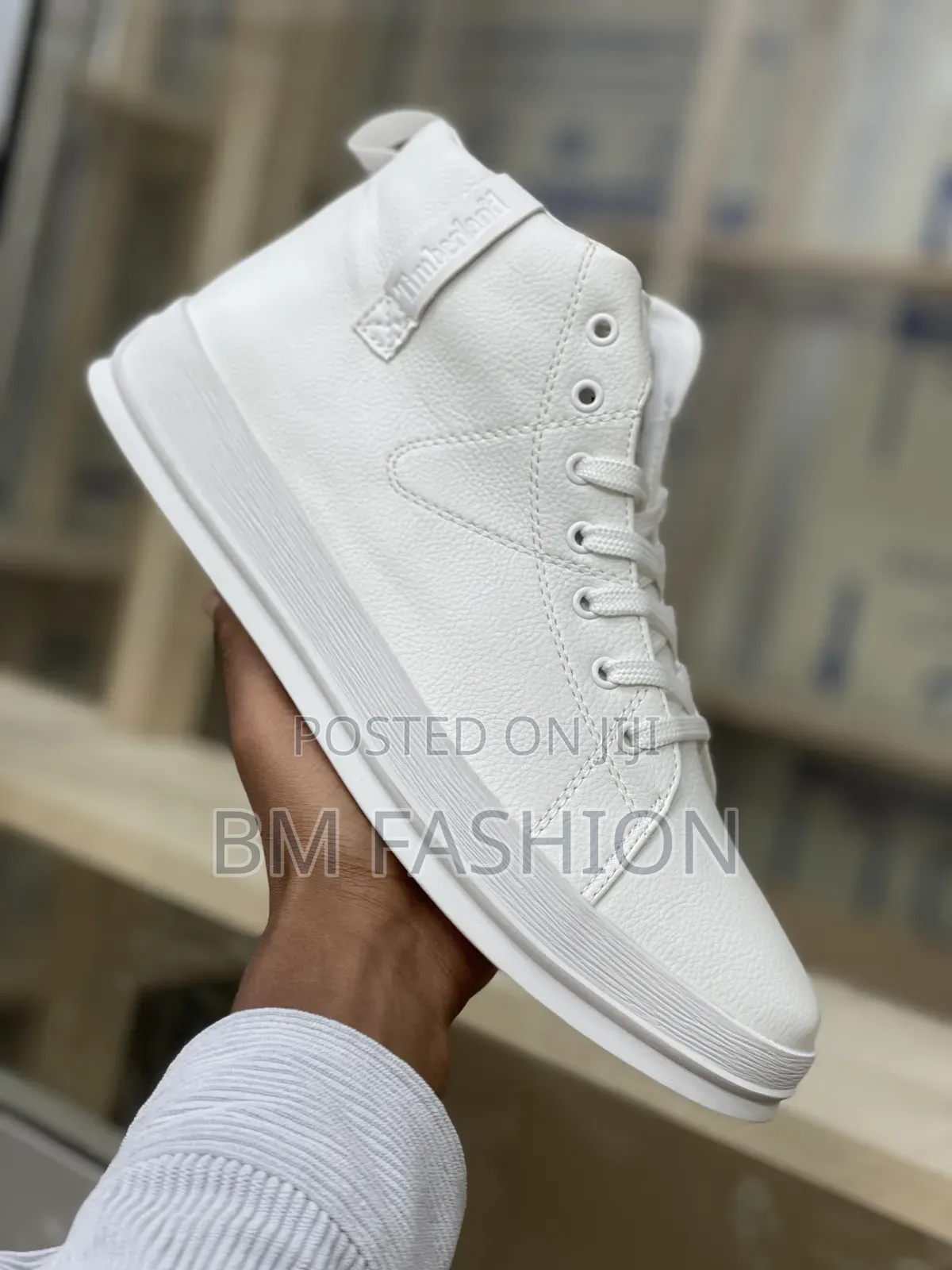 Authentic White Timberland High-Top Sneakers