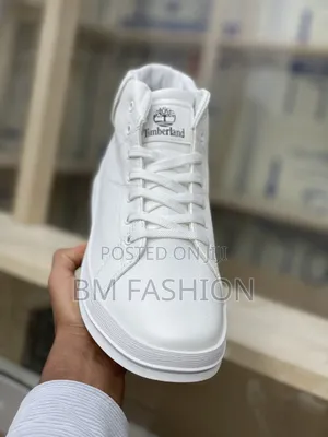 Authentic White Timberland High-Top Sneakers
