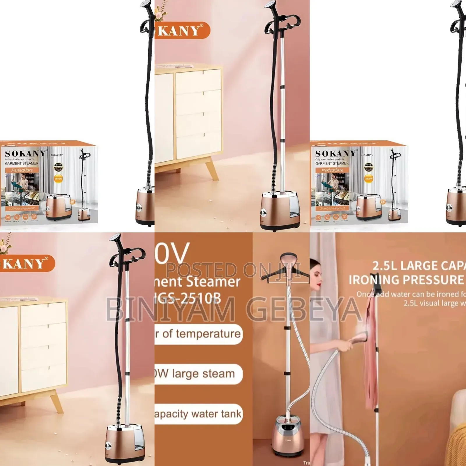 Sokany Garment Steamer S2000 Watt ሀይል ፈጣን ነው Linon ልብሶችን ይተኩሱበታል