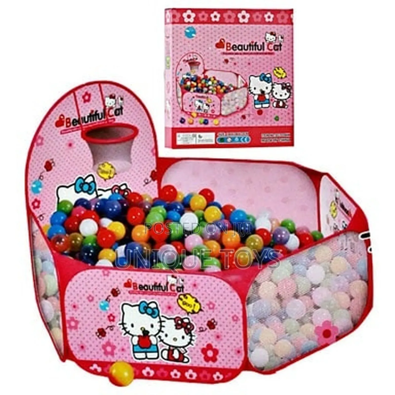 Pop-Up Ball Pool With Basketball Hoop - Hello Kitty Themed