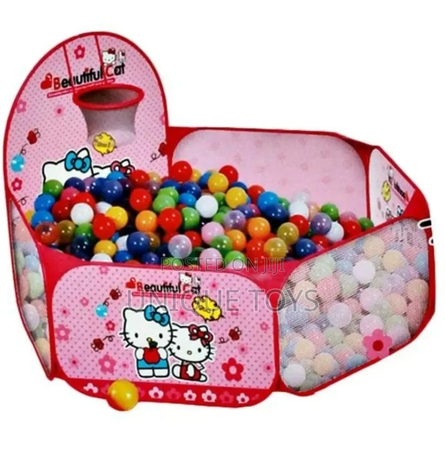 Pop-Up Ball Pool With Basketball Hoop - Hello Kitty Themed