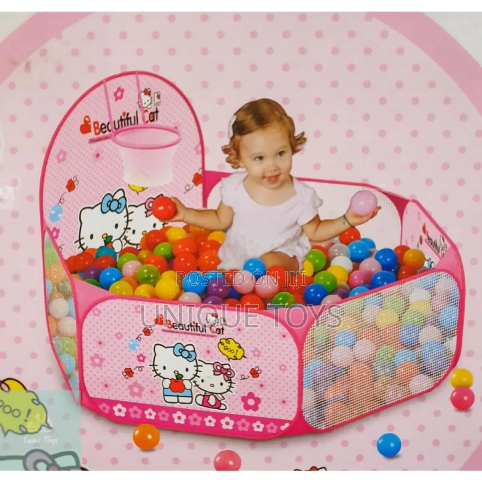 Pop-Up Ball Pool With Basketball Hoop - Hello Kitty Themed