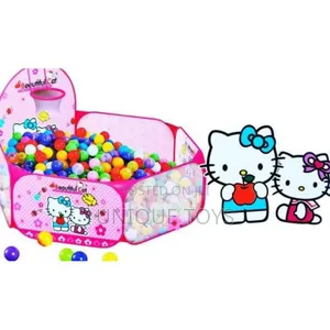 Pop-Up Ball Pool With Basketball Hoop - Hello Kitty Themed