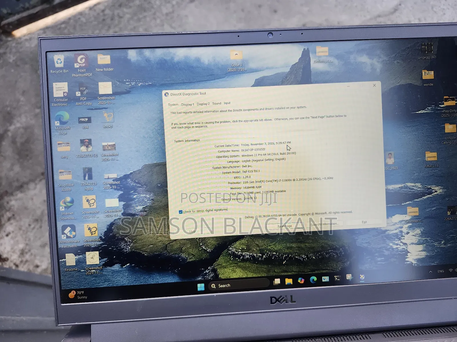 Laptop Dell G15 5511 16GB Intel Core I7 SSD 512GB