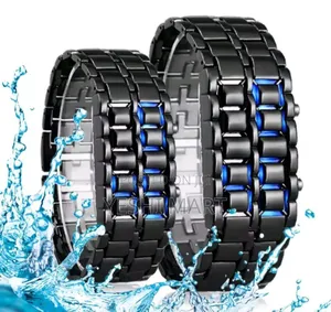 Lover Watch Fashion Cool Lead Metal Wrist Watch Digital Stylish Rectan