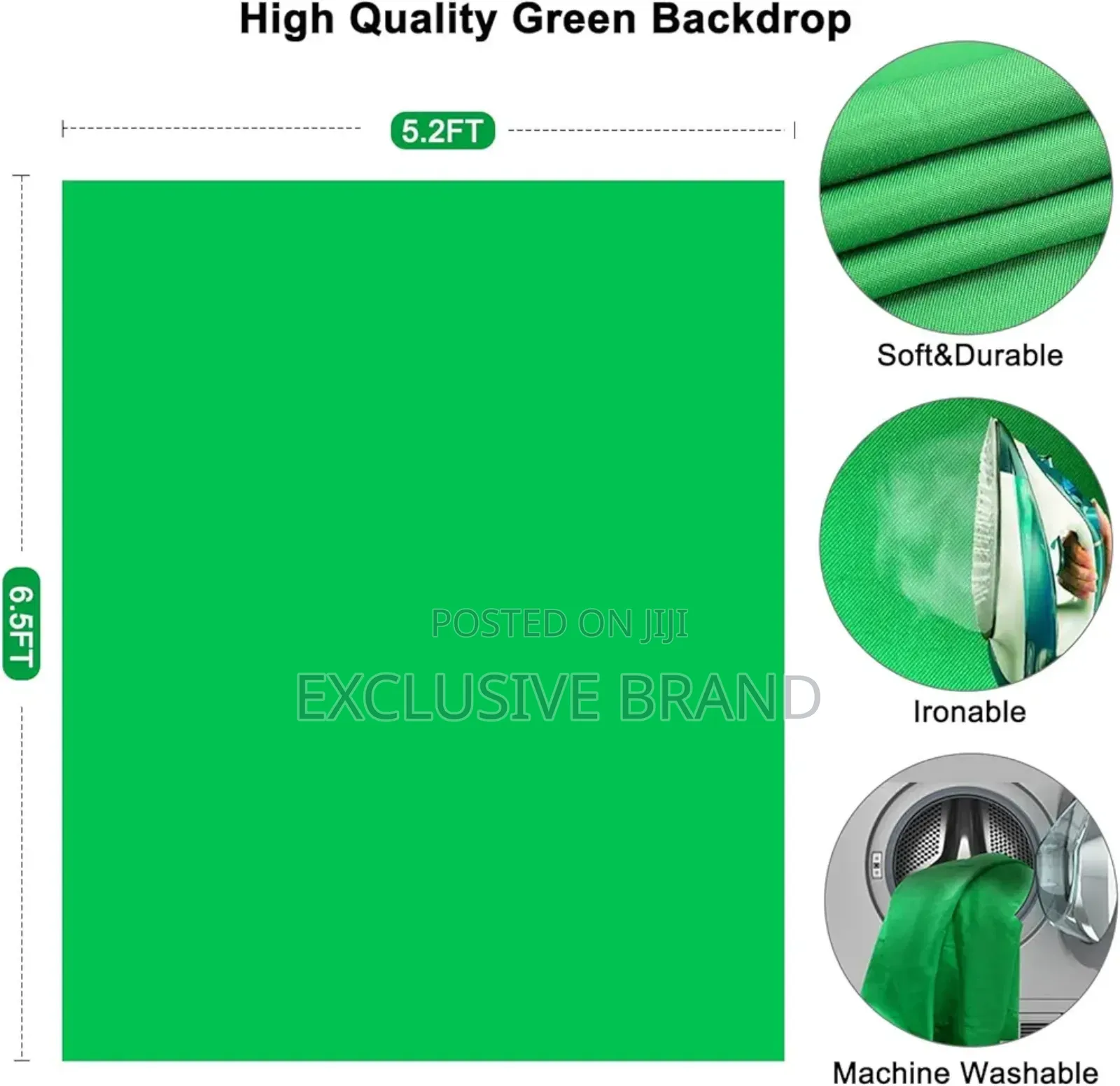 Green Screen Backdrop With Stand Kit, 5.2 X 6.5 Ft