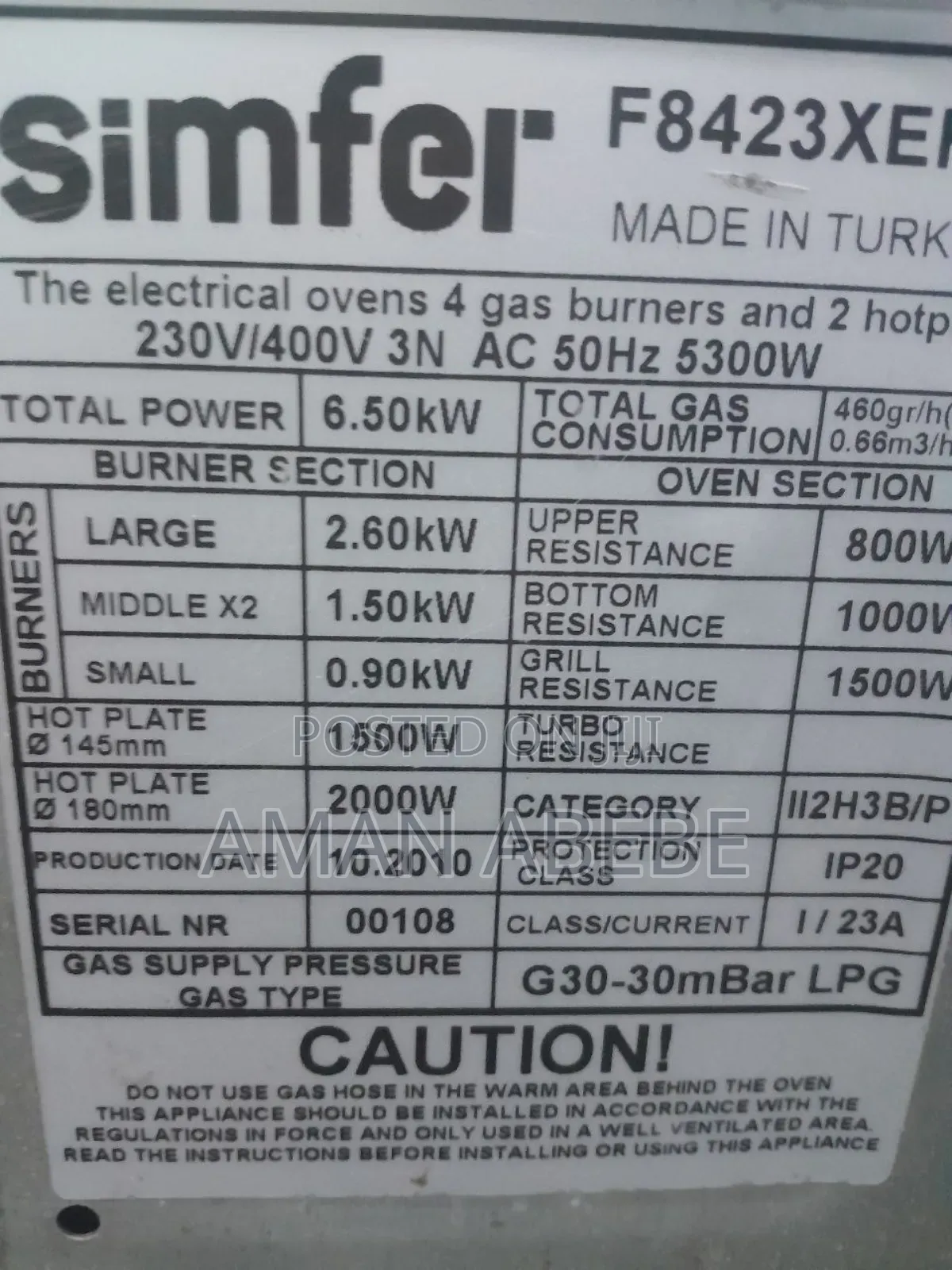 Standing Oven and Stove