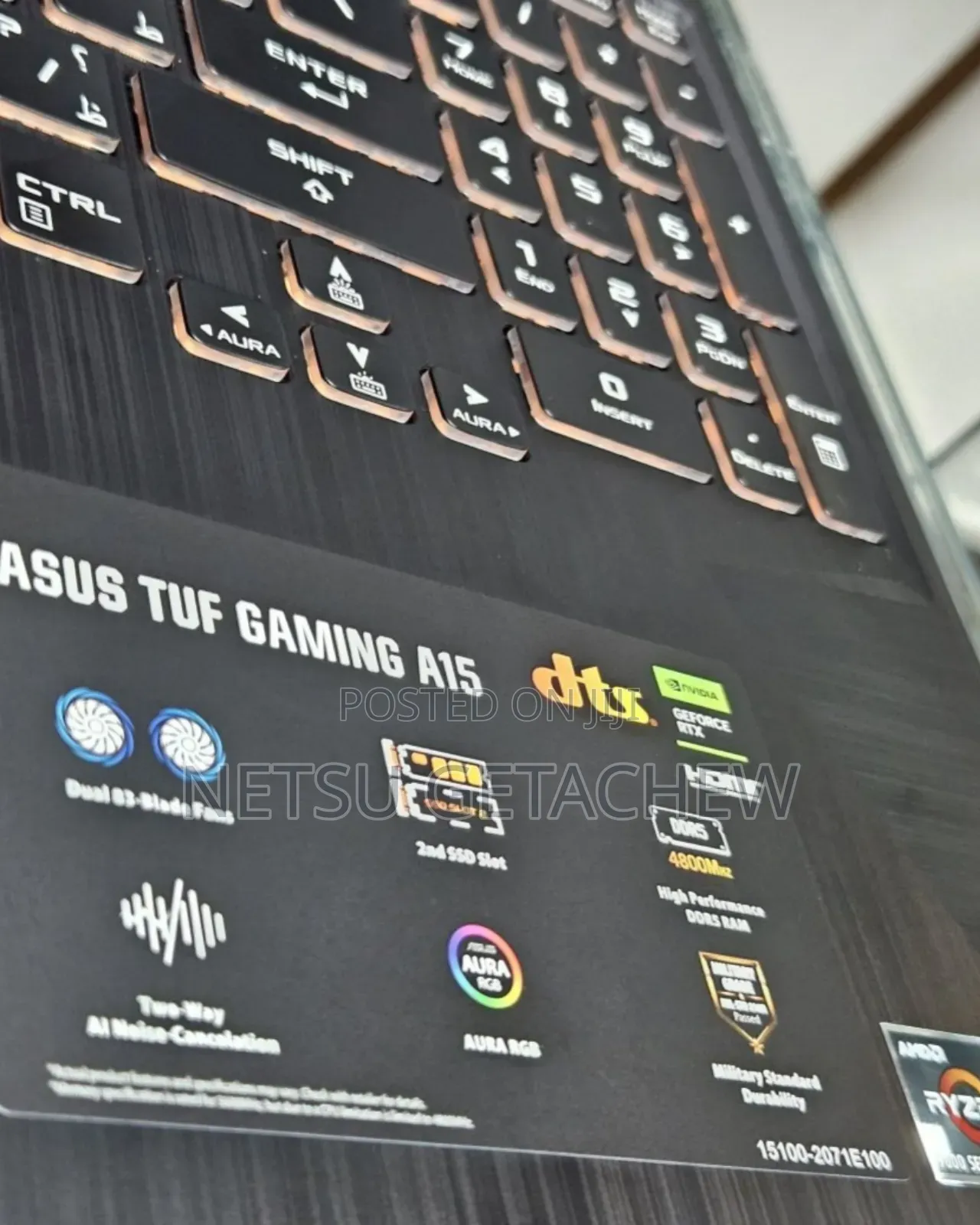 New Laptop Asus TUF Gaming A15 8GB AMD Ryzen 7 SSD 512GB