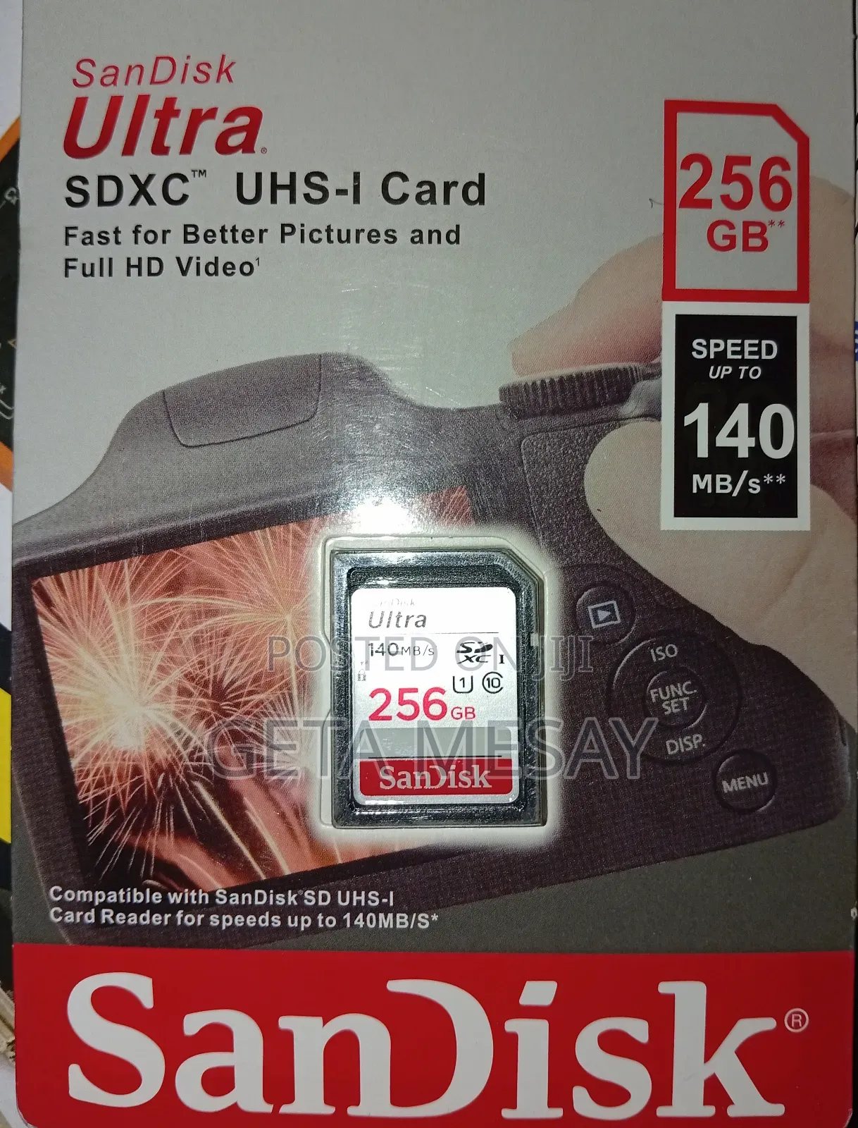 Sandisk Ultra 256gb SDXC Uhs-I Memory Card - 140mb/S, Class 10, U1